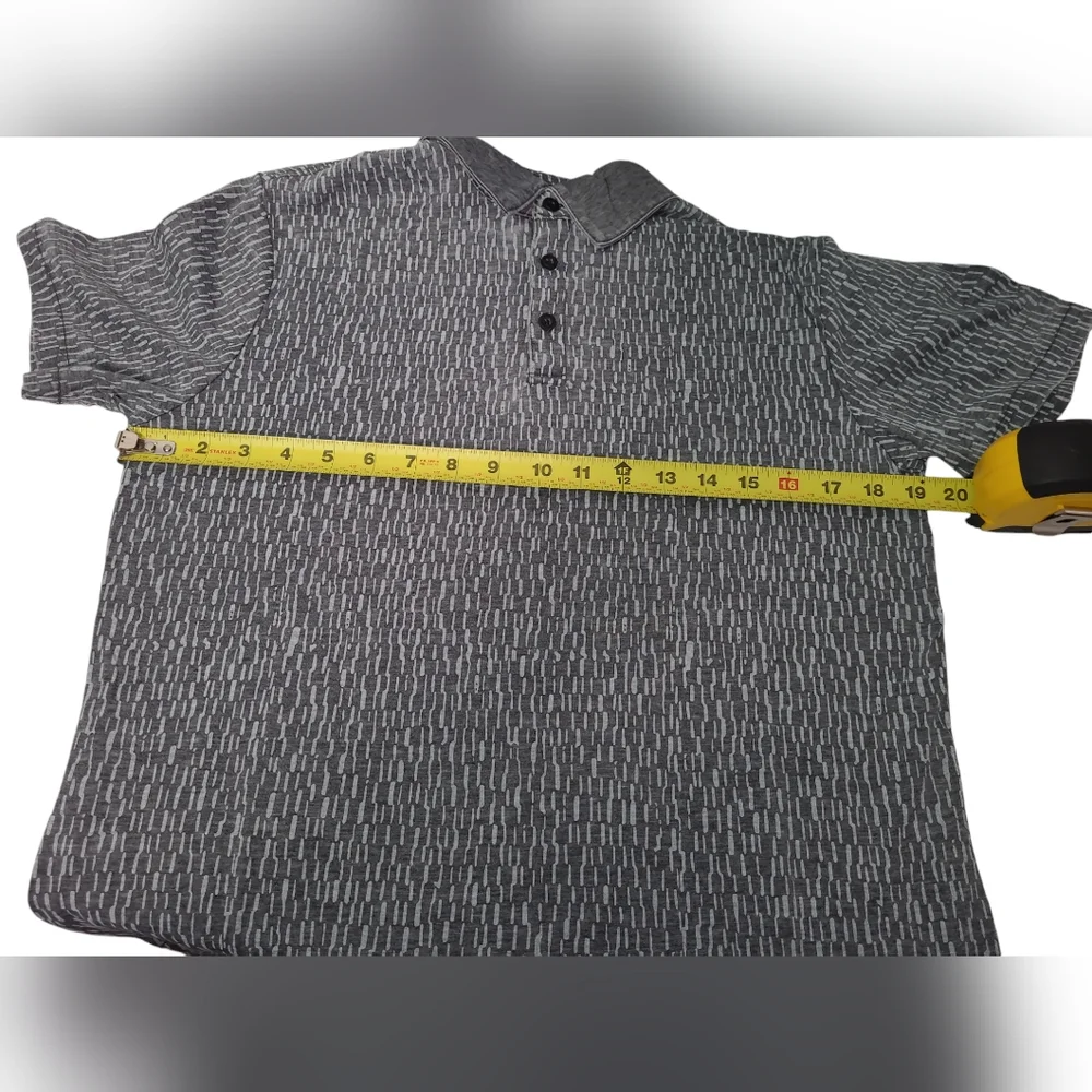 Indigo Star Norman Knit Burnout Polo Botanical Print Heather Black Shirt Small - Picture 8 of 9